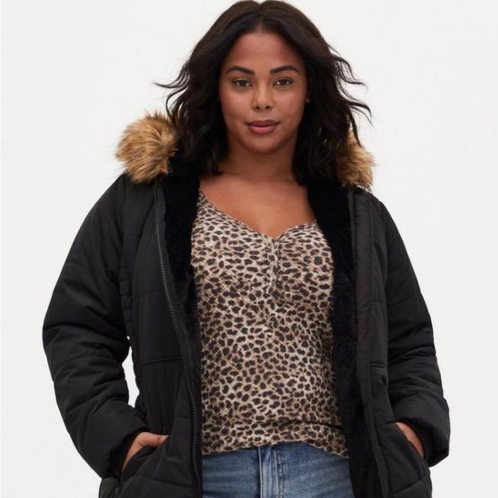 Plus Snow Jacket: Nylon Fit and Flare Puffer